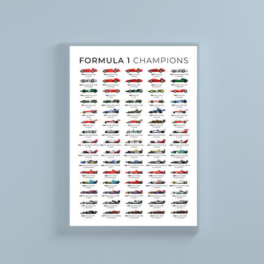 a poster with a bunch of cars on it